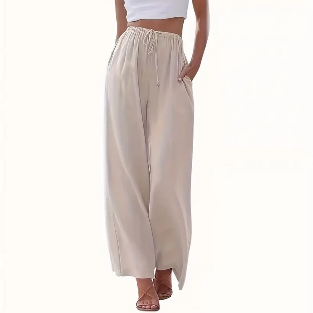 Women's Linen Wide-Leg Pants
